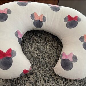 Disney Minnie Mouse Nursing Pillow with Pink & Red Bow Pattern baby